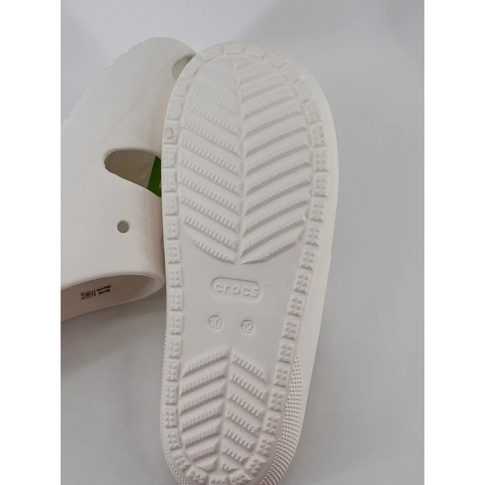 Crocs Classic Sandal V2 Unisex M10 W12 White Two Strap Slide NEW Comfort Beach